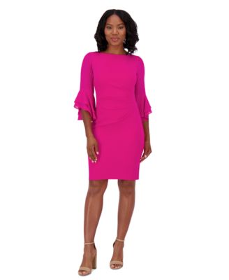 Jessica Howard - Petite Boat-Neck Side-Pleat Sheath Dress