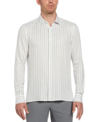 Perry Ellis - Men's Long Sleeve Button-Front Yarn Dyed Striped Shirt