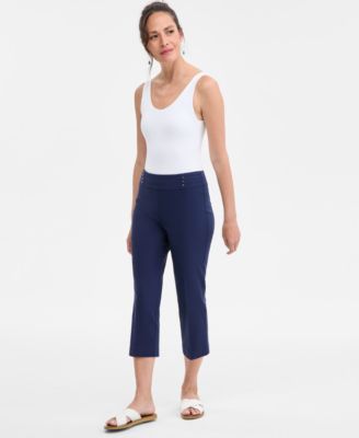 JM Collection - Women's Bandleader Slim-Fit Cropped Pants