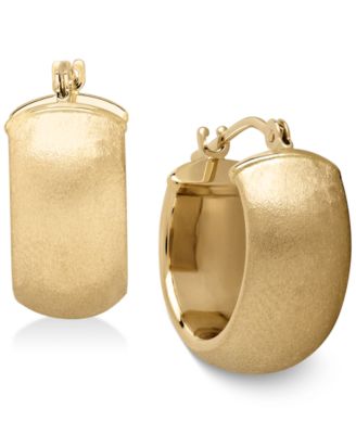 Macy's - Satin Huggie Hoop Earrings in 14k Gold