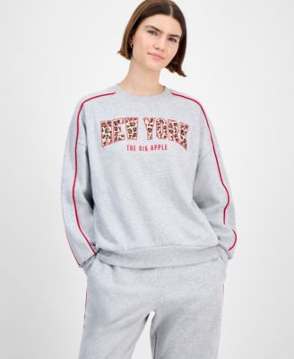 Rebellious One - Juniors' Big Apple Crewneck Sweatshirt