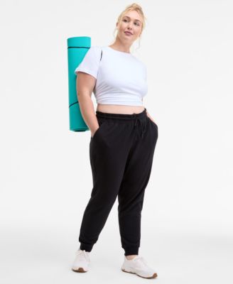 ID Ideology - Plus Size Relaxed High-Rise Fleece Joggers