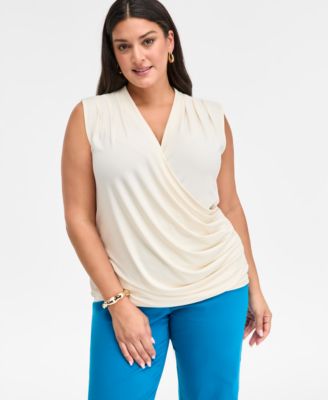 I.N.C. International Concepts - Plus Size Sleeveless Draped Top