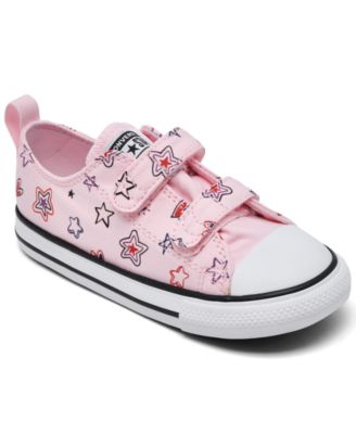 Converse - Toddler Girls Chuck Taylor All Star Doodles 2V Stay-Put Closure Strap Low Top Casual Sneakers from Finish Line