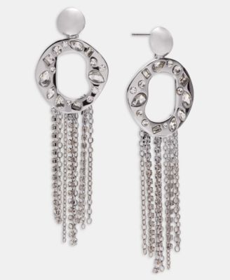 I.N.C. International Concepts - Crystal Circle & Fringe Statement Earrings