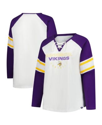 Fanatics - Women's White Minnesota Vikings Plus Size Redzone Lace Up Long Sleeve T-Shirt