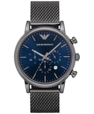 Emporio Armani - Men's Chronograph Gunmetal Stainless Steel Mesh Bracelet Watch 46mm AR1979