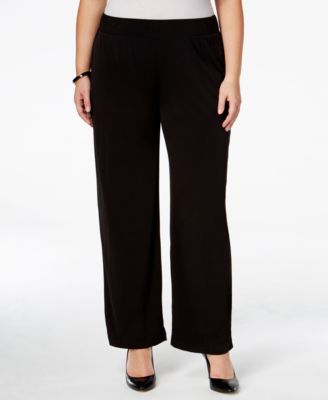 NY Collection - Plus Size Pull-On Wide-Leg Pants