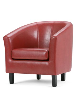 Simpli Home - Faux Leather Tub Chair, Direct Ship