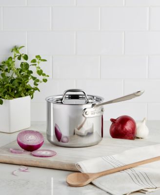 All-Clad - Stainless Steel Covered Saucepan, 2 Qt.