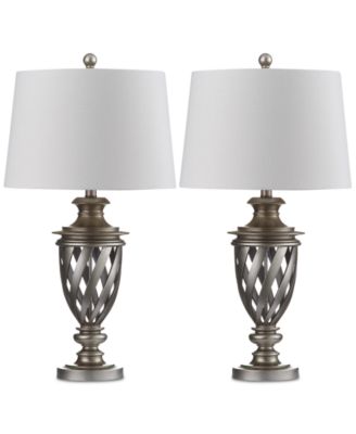 Safavieh - Set of 2 Byron Urn Platinum-Tone Table Lamps