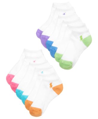 Ralph Lauren - Girls' or Little Girls'  6-Pack Flat Knit Socks