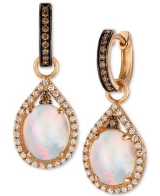 Le Vian - Neopolitan Opal™ (2-3/8 ct. t.w.) and Diamond (5/8 ct. t.w.) Drop Earrings in 14K Rose Gold and Diamond (5/8 ct. t.w.) Drop Earrings in 14K Rose Gold