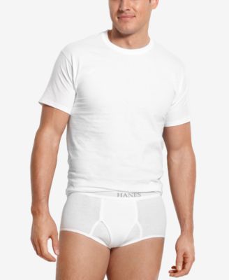 Hanes - Men's Big & Tall 4-Pk. Cotton Crew-Neck Undershirts