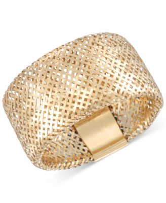 Italian Gold - Gold Openwork Mesh Stretch Ring in 14k Gold