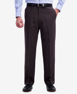 Haggar - Flat-Front Classic-Fit Microfiber Performance Dress Pants
