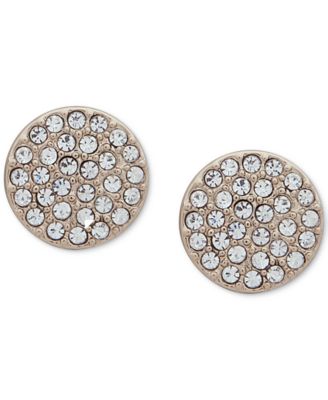 DKNY - Pav&eacute; Disc Stud Earrings