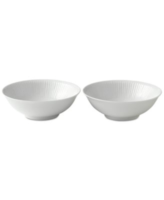 Royal Copenhagen - White Fluted Cereal Bowls, Set of 2