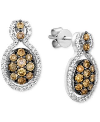 Le Vian - Diamond Cluster Drop Earrings (1 ct. t.w.) in 14k White Gold