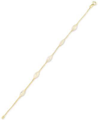 Italian Gold - Cubic Zirconia Mesh Link Bracelet in 14k Gold