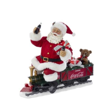 Kurt Adler - 13 Inch Battery Operated Coca Cola Santa Train with LED Garland