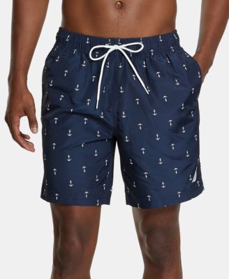 Nautica - Men's Quick-Dry Anchor-Print 8" Swim Trunks