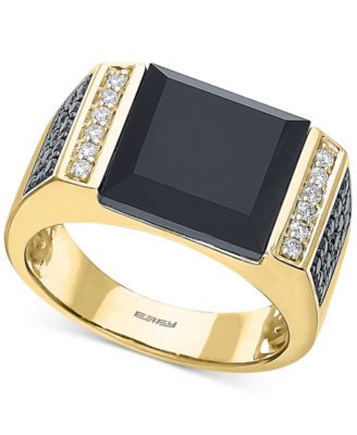 EFFY Collection - Men's Black Onyx & Diamond (5/8 ct. t.w.) Ring in 14k Gold