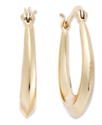 Macy's - 18k Gold over Sterling Silver Earrings, Tapered Hoop Earrings