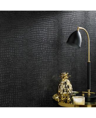 Graham & Brown - Crocodile Black Wallpaper