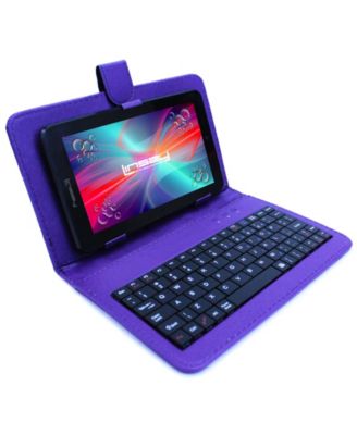 LINSAY - 7" New Tablet Quad Core Bundle with Keyboard Android 10 Dual Camera