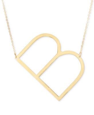 Italian Gold - Initial 18" Pendant Necklace in 10k Gold