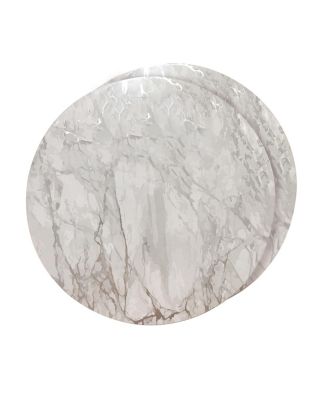 Dainty Home - Foiled Marble Granite Thick Cork Heat Resistant Dining Table Placemats Set of 2, 15" Round, Rose Gold