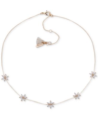 lonna & lilly - Gold-Tone Crystal Flower Frontal Necklace
