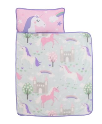 Everything Kids - Unicorn Nap Mat with Pillow and Blanket