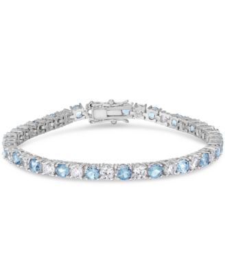 Macy's - Simulated Cubic Zirconia Alternating Line Bracelet in Fine Silver Plate