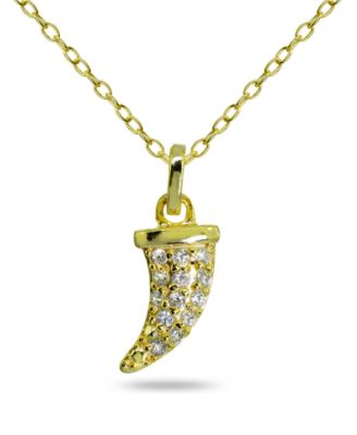 Giani Bernini - Cubic Zirconia Horn Pendant in 18k Gold Plated Sterling Silver