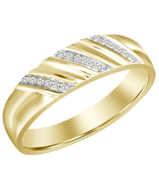 Macy's - Men's Diamond Accent Band in 10K Yellow Gold