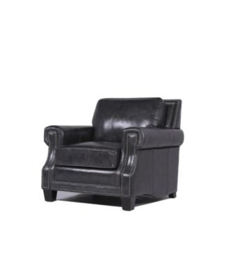 Nice Link - Madysson Italian  Leather Armchair in Charcoal Gray