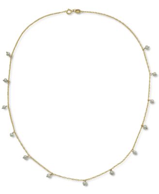 Macy's - Cultured Freshwater Pearl (3mm) Dangle 18" Statement Necklace in 14k Gold