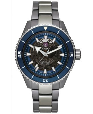 Rado - Men's Swiss Automatic Captain Cook Silver High Tech Ceramic Bracelet Watch 43mm