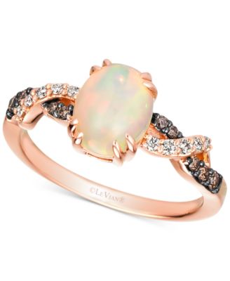 Le Vian - Neopolitan Opal (1 ct. t.w.) & Diamond (1/6 ct. t.w.) Twist Ring in 14k Rose Gold