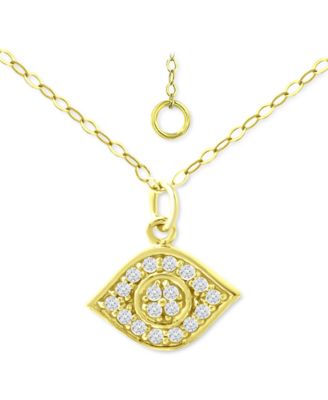 Giani Bernini - Cubic Zirconia Evil Eye Pendant Necklace, 16" + 2" extender
