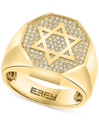 EFFY Collection - Men's Diamond Star of David Ring (1/3 ct. t.w.) in 14k Gold