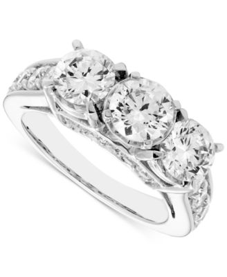Macy's - Diamond 3-Stone Ring 3 ct. t.w. in 14K White Gold