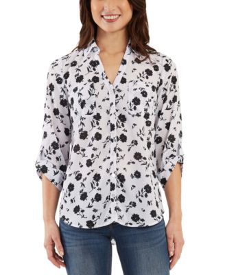 BCX - Juniors' Floral-Print Shirt