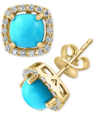 EFFY Collection - Turquoise & Diamond (1/5 ct. t.w.) Stud Earrings in 14k Gold