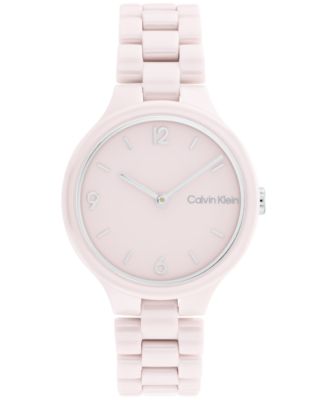 Calvin Klein - Women's Linked Blush Ceramic Bracelet Watch 32mm