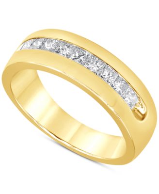 Macy's - Men's Diamond Princess-Cut Band (1 ct. t.w.) in 10k Gold