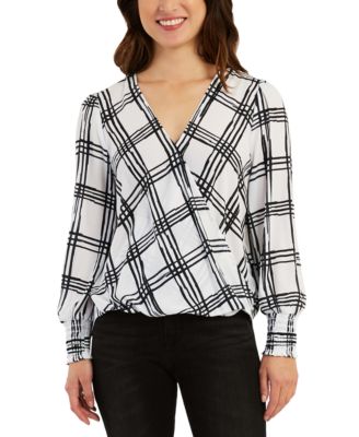 BCX - Juniors' Printed Cross-Front Top