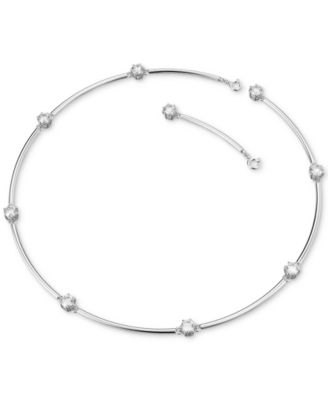 Swarovski - Silver-Tone Constella Crystal Necklace, 14-1/8" + 2" extender